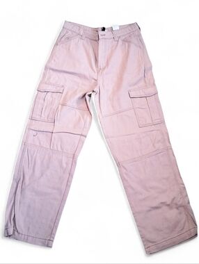 H&M Womens Pink Twill Cargo Trousers Size 10